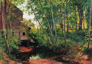 mill in the forest preobrazhenskoe 1897 classical landscape Ivan Ivanovich Oil Paintings